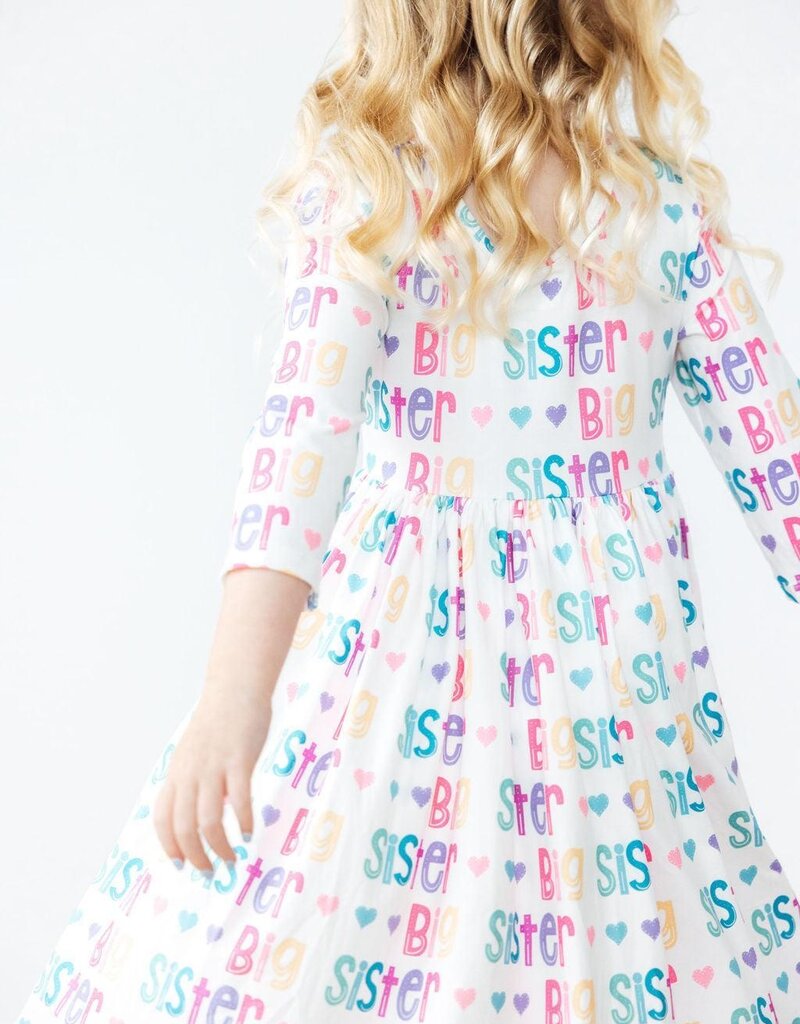Mila & Rose Big Sister3/4 Sleeve Pocket Twirl Dress