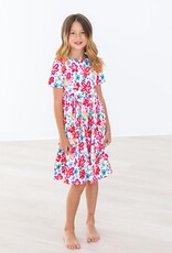 Mila & Rose Neon Floral S/S Pocket Twirl Dress