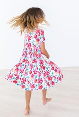 Mila & Rose Neon Floral S/S Pocket Twirl Dress