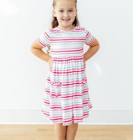Mila & Rose Pastel Stripes S/S Pocket Twirl Dress