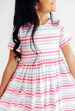 Mila & Rose Pastel Stripes S/S Pocket Twirl Dress