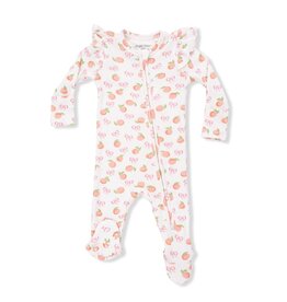 Angel Dear Little Peaches 2 Way Ruffle Sleeve Zipper Footie