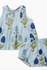 Pink Chicken baby girls jaipur 2-pc set - light blue dandelion