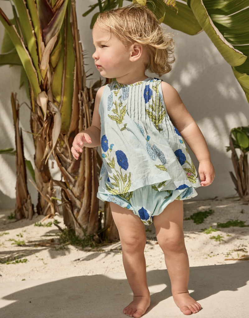 Pink Chicken baby girls jaipur 2-pc set - light blue dandelion