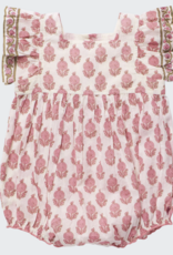 Pink Chicken baby girls elsie bubble - pink dahlia floral