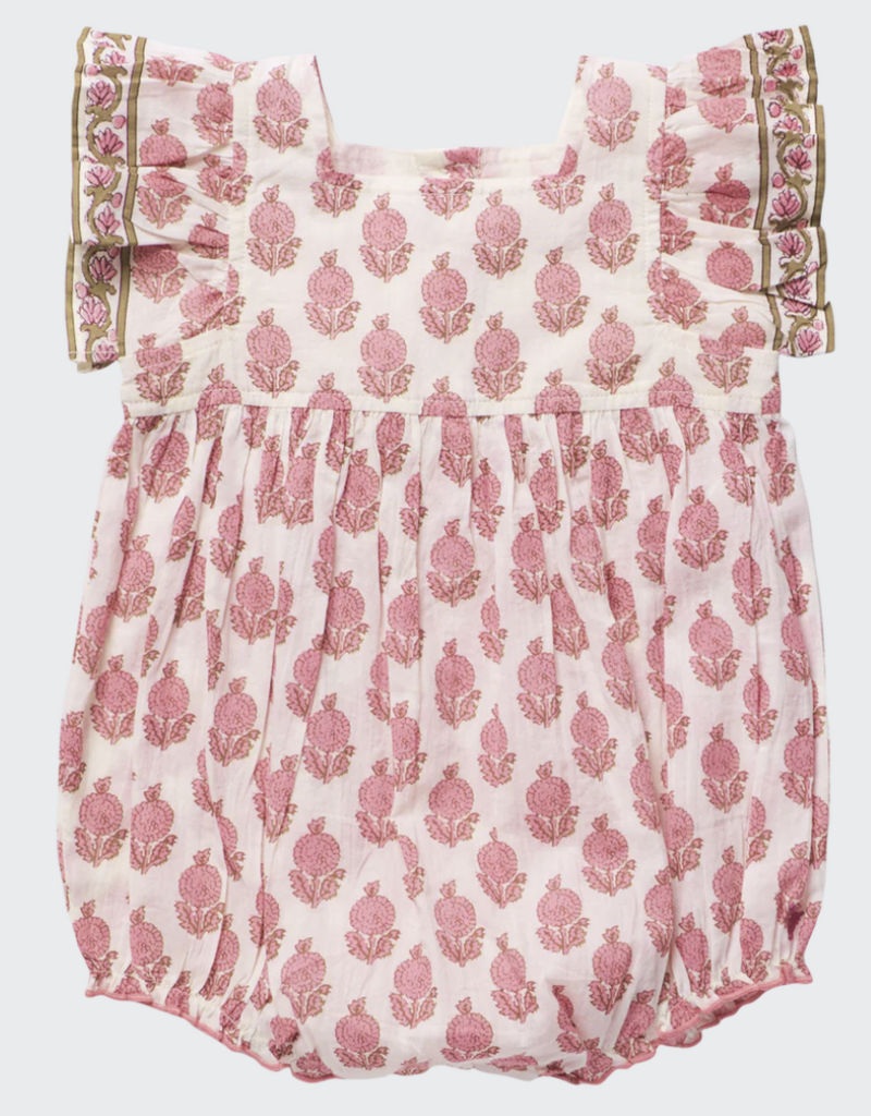 Pink Chicken baby girls elsie bubble - pink dahlia floral