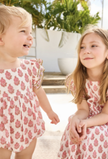 Pink Chicken baby girls elsie bubble - pink dahlia floral