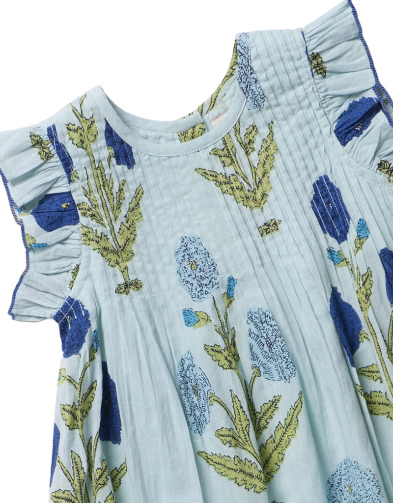 Pink Chicken girls jaipur dress - light blue dandelion