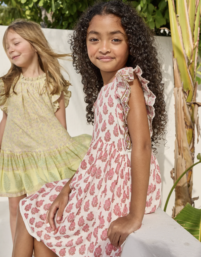 Pink Chicken elsie dress - pink dahlia floral