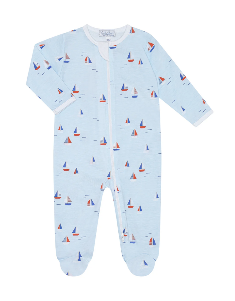 Nellapima Sailing Boats Zipper Footie