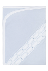 Nellapima Signature Smocked Boys Blue Receiving Blanket