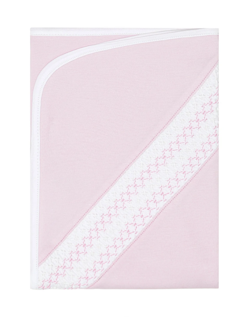 Nellapima Signature Smocked Girls Pink Receiving Blanket