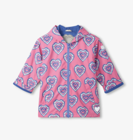Hatley Kids Heart Burst Color Change Zip Up Rain Jacket