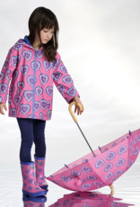 Hatley Kids Heart Burst Color Change Zip Up Rain Jacket