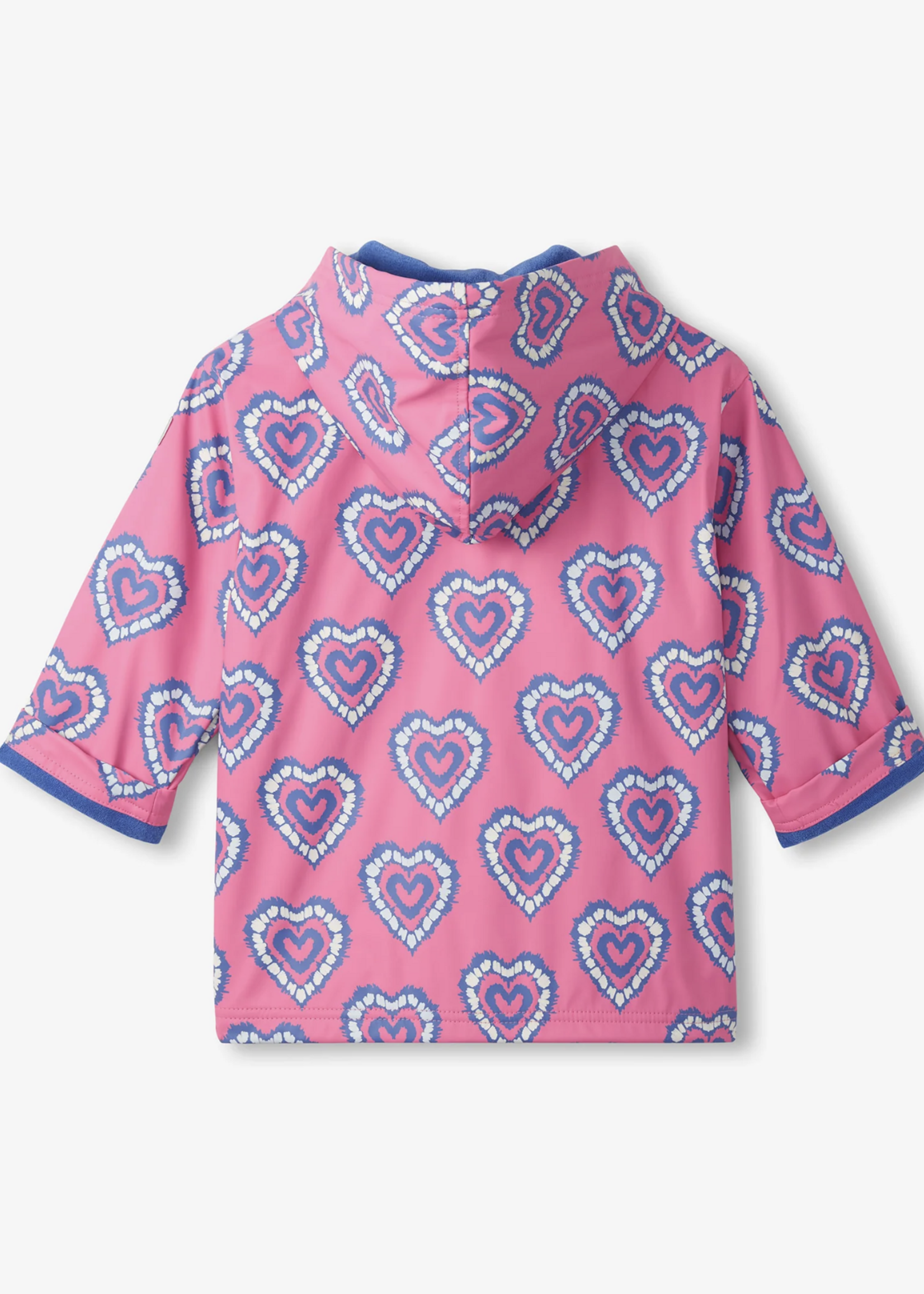 Hatley Kids Heart Burst Color Change Zip Up Rain Jacket