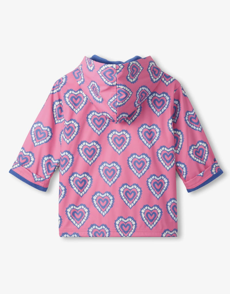 Hatley Kids Heart Burst Color Change Zip Up Rain Jacket