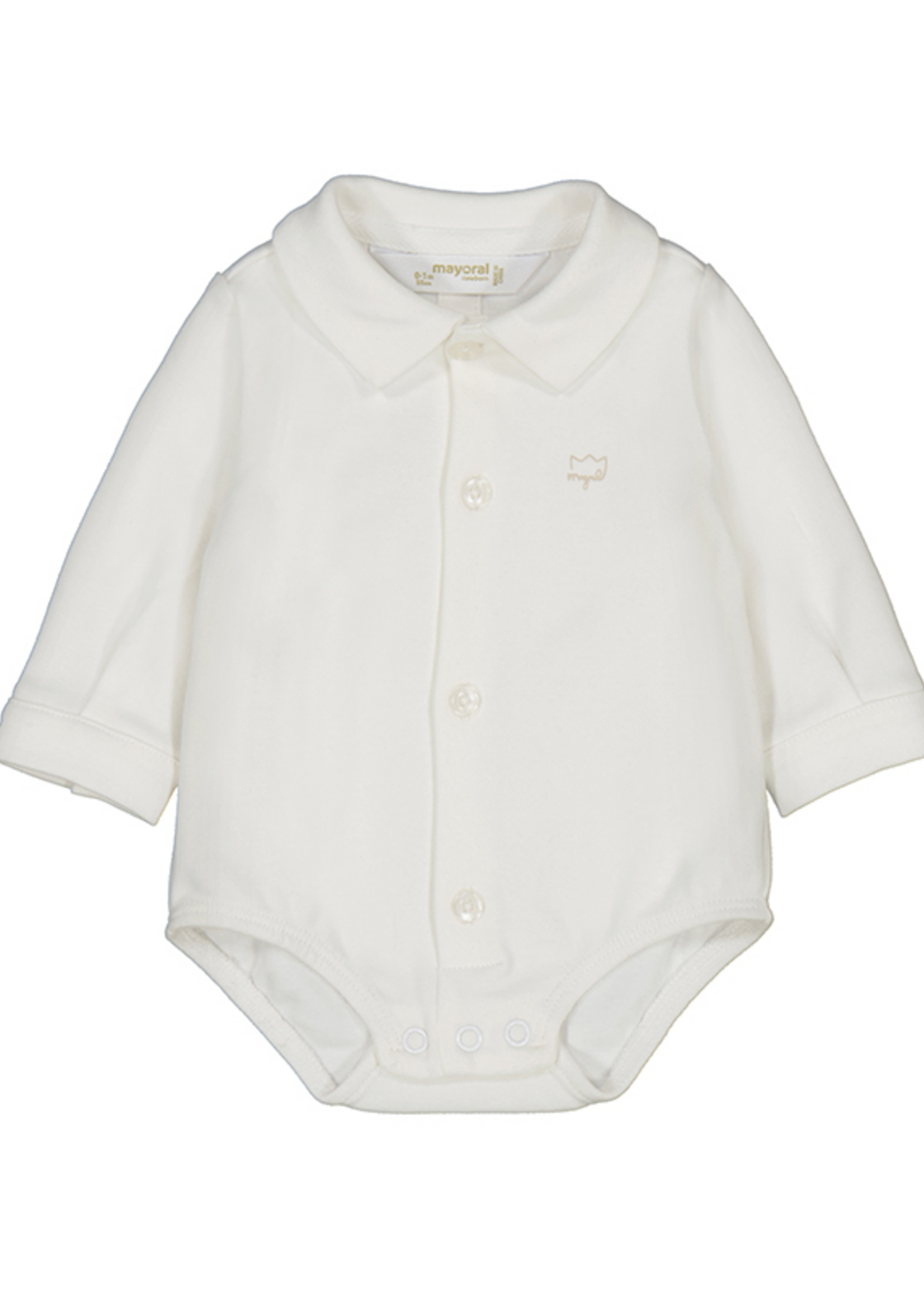 Mayoral L/S Buttondown Onesie White