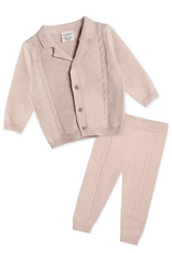 Viverano Resort Cable Knit Cardigan Pant Set Oatmeal