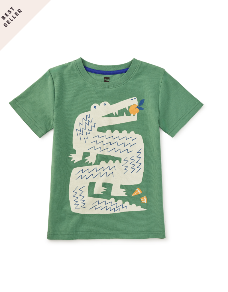 Tea Collection CROC AND CITRUS GRAPHIC TEE ENGLISH IVY