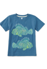 Tea Collection PAINTED SCORPION FISH GRAPHIC TEE CADET BLUE