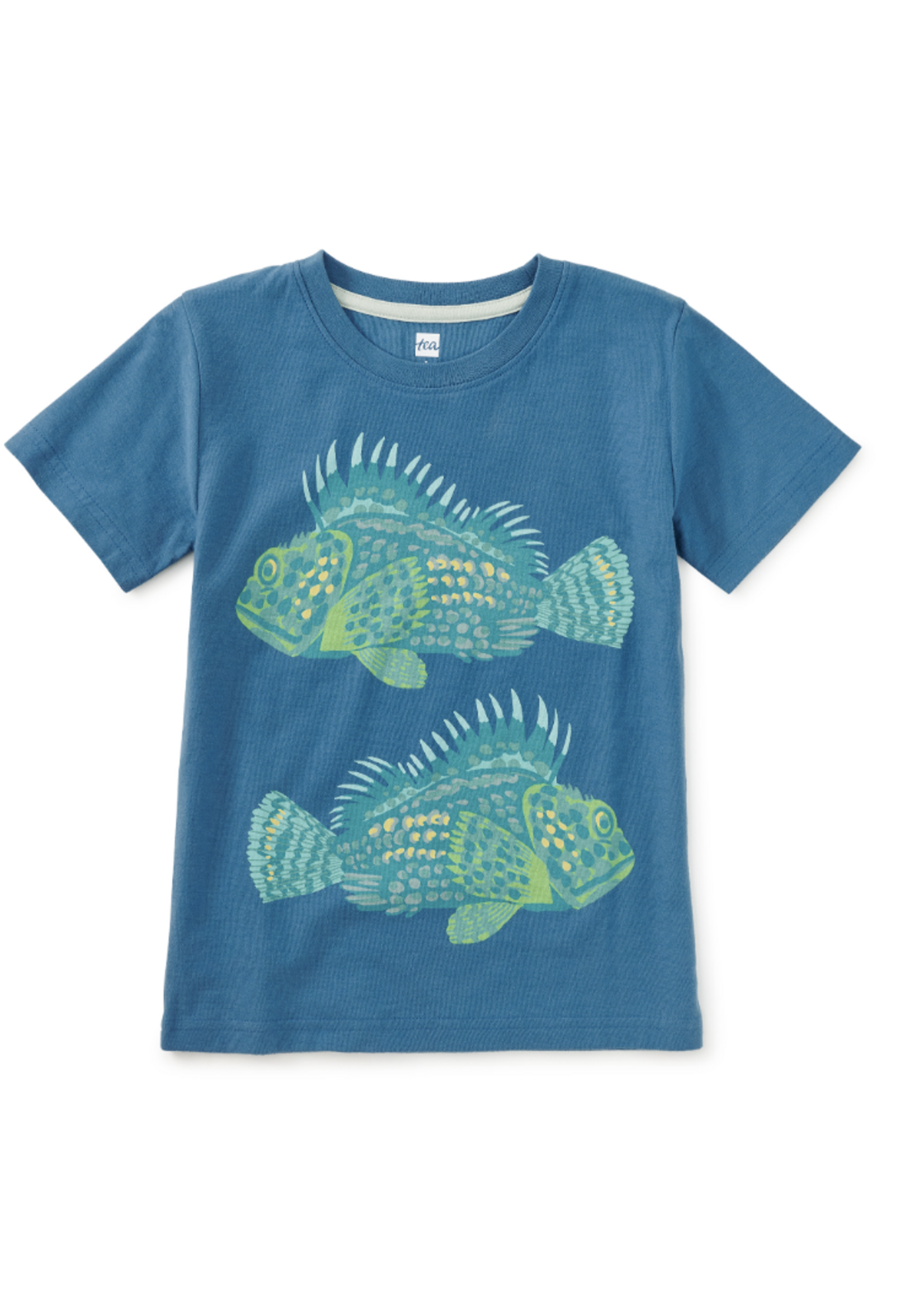 Tea Collection PAINTED SCORPION FISH GRAPHIC TEE CADET BLUE
