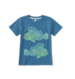Tea Collection PAINTED SCORPION FISH GRAPHIC TEE CADET BLUE