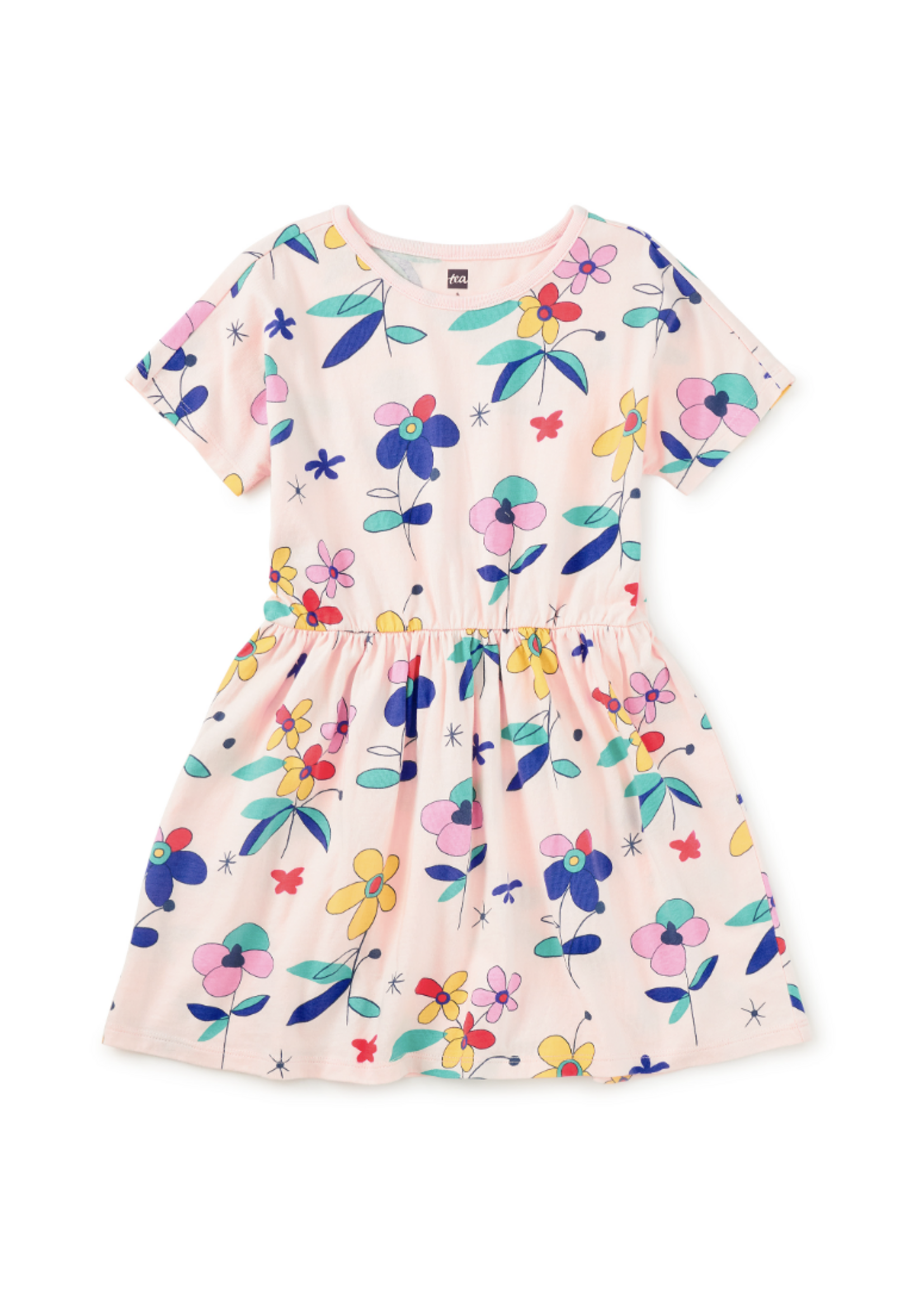 Tea Collection SHORT SLEEVE TWIRL DRESS MIRO FLORAL