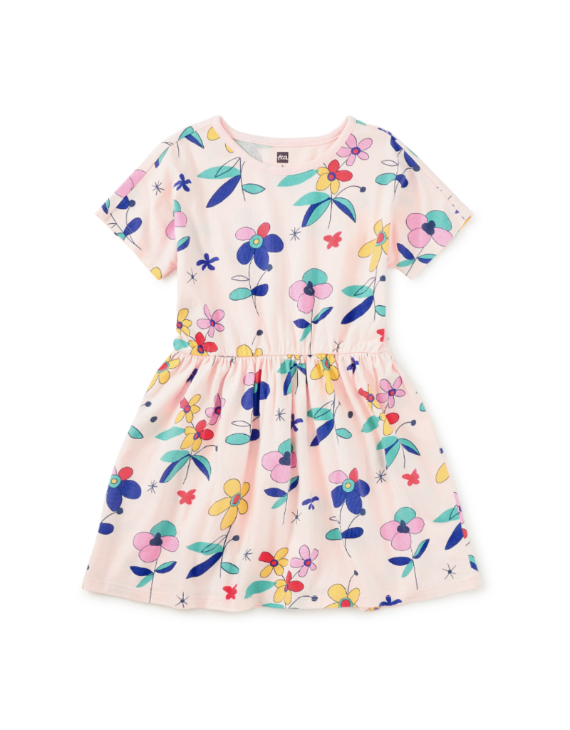 Tea Collection SHORT SLEEVE TWIRL DRESS MIRO FLORAL
