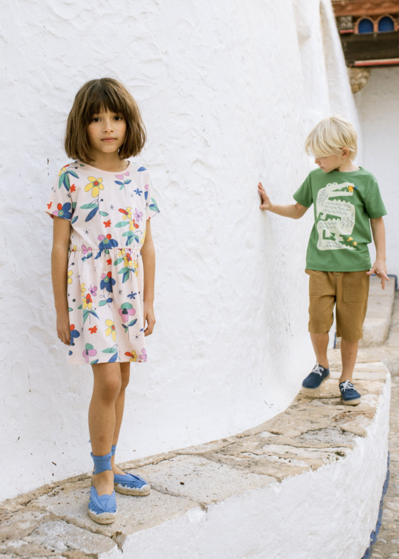 Tea Collection SHORT SLEEVE TWIRL DRESS MIRO FLORAL