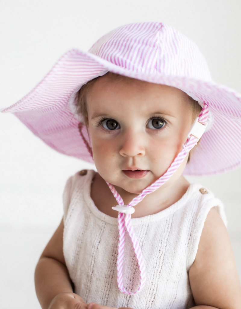 Pink Seersucker Sunhat