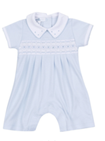 Magnolia Baby Landry Smocked Playsuit Light Blue