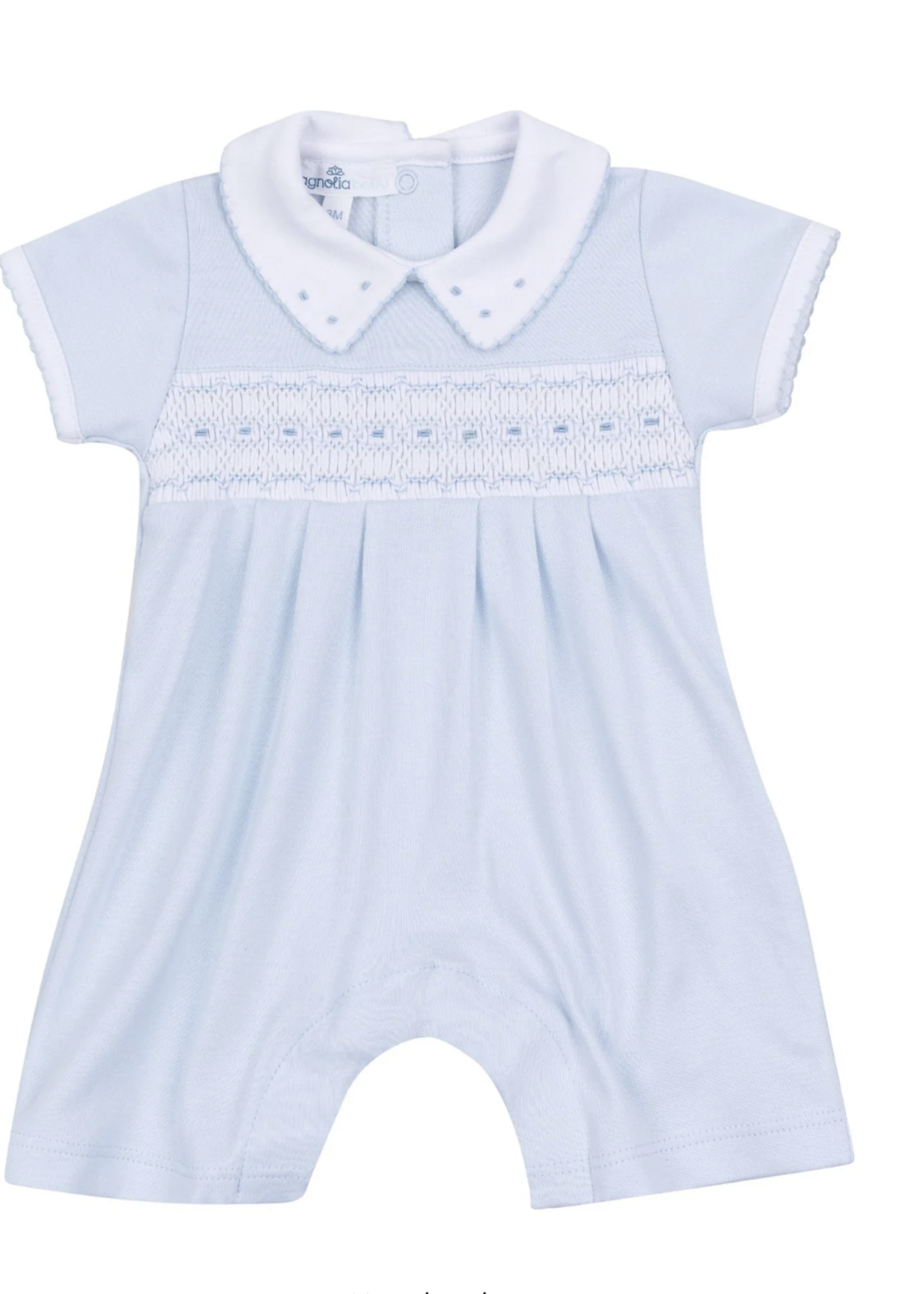 Magnolia Baby Landry Smocked Playsuit Light Blue