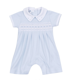 Magnolia Baby Landry Smocked Playsuit Light Blue