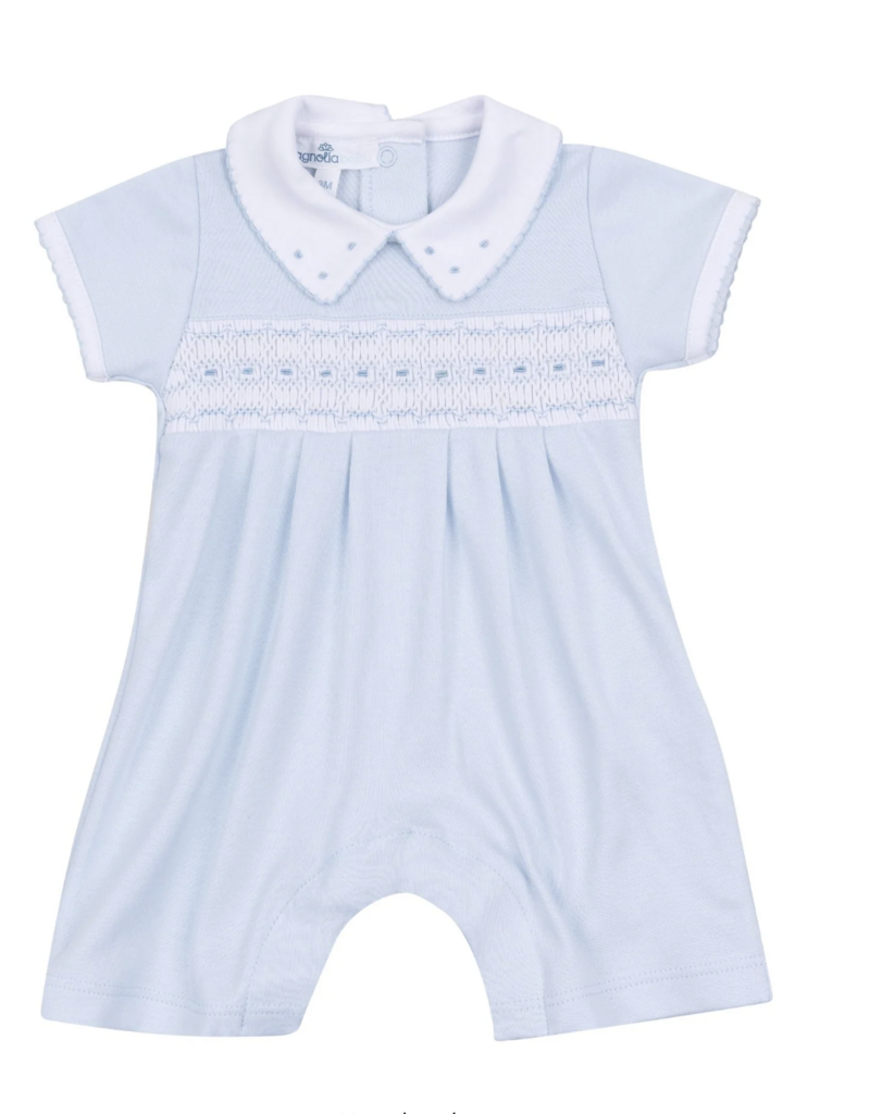 Magnolia Baby Landry Smocked Playsuit Light Blue