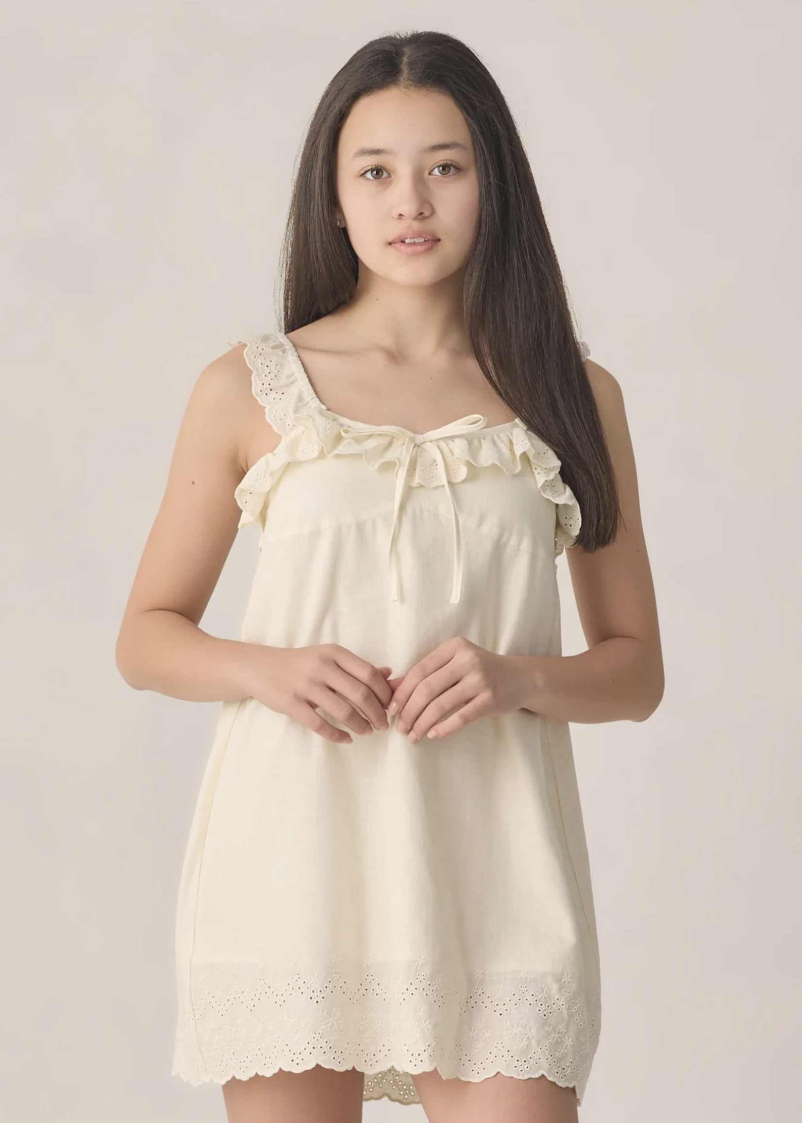 Rylee + Cru LLC TEEN IDA MINI DRESS IVORY