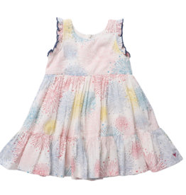 Pink Chicken SALE GIRLS KELSEY DRESS - FIREWORKS