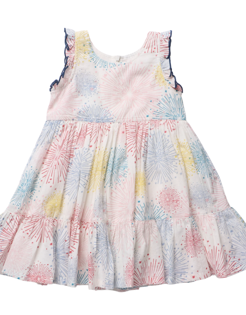 Pink Chicken GIRLS KELSEY DRESS - FIREWORKS