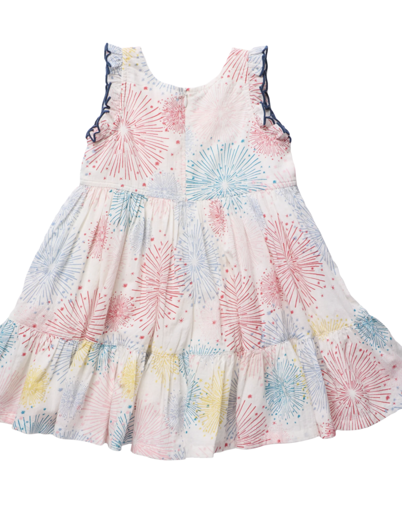 Pink Chicken GIRLS KELSEY DRESS - FIREWORKS