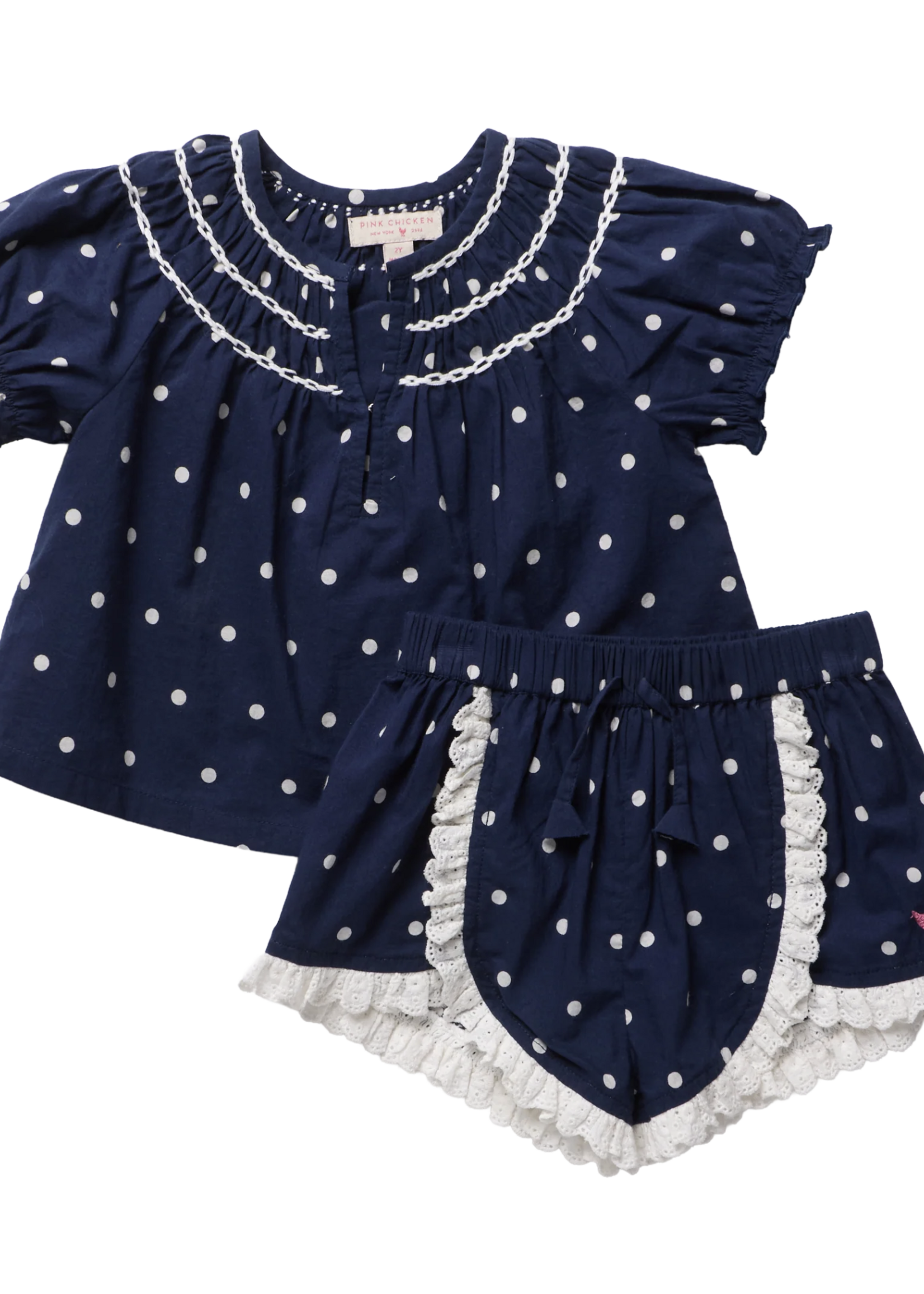 Pink Chicken MILLIE 2-PC SET - NAVY DOT