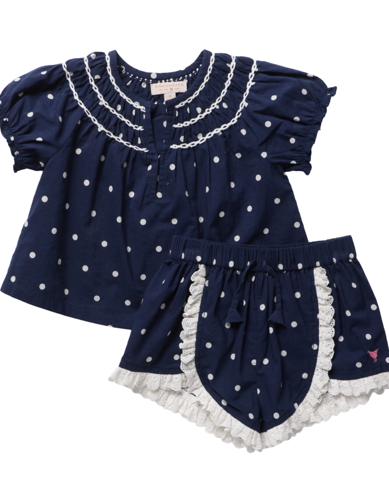 Pink Chicken MILLIE 2-PC SET - NAVY DOT