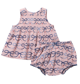 Pink Chicken BABY GIRLS JAIPUR 2-PC SET - PINK BOWS