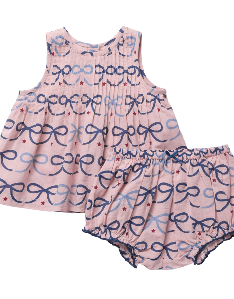 Pink Chicken BABY GIRLS JAIPUR 2-PC SET - PINK BOWS