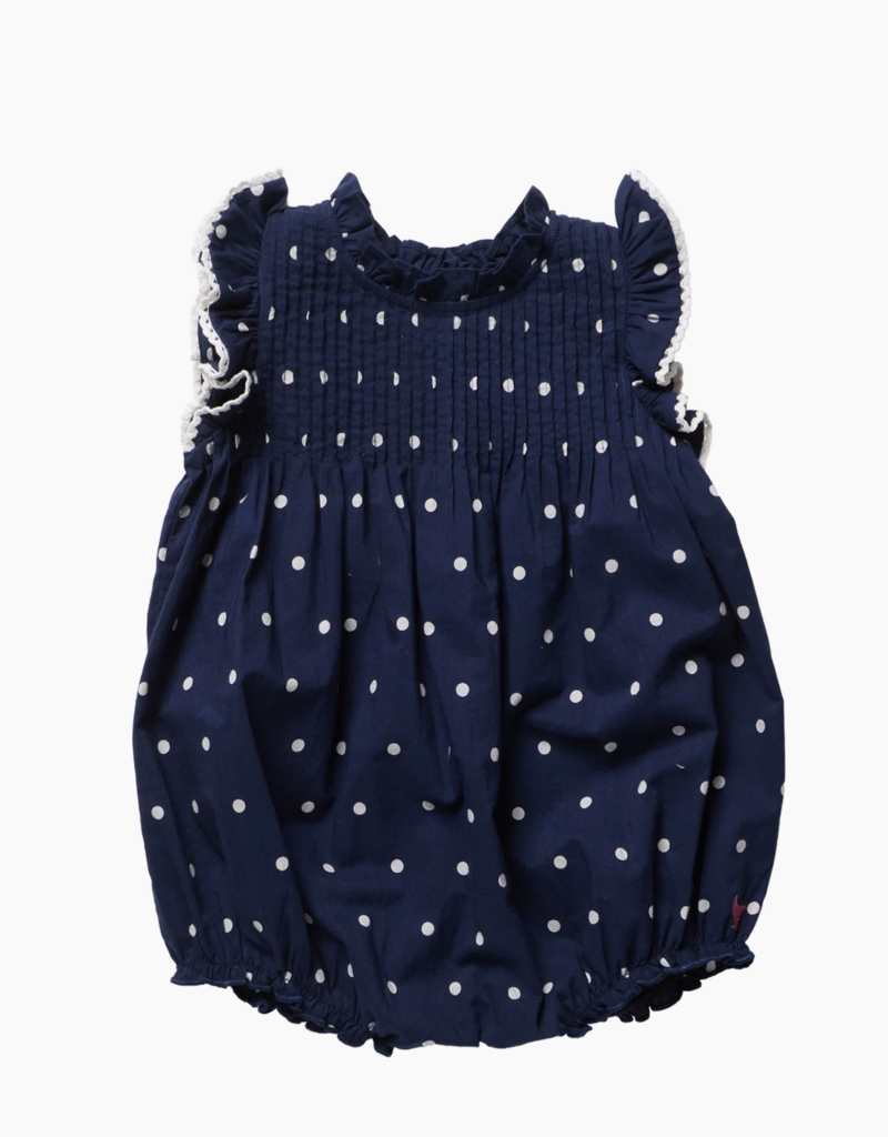 Pink Chicken BABY GIRL JAIPUR BUBBLE NAVY DOT