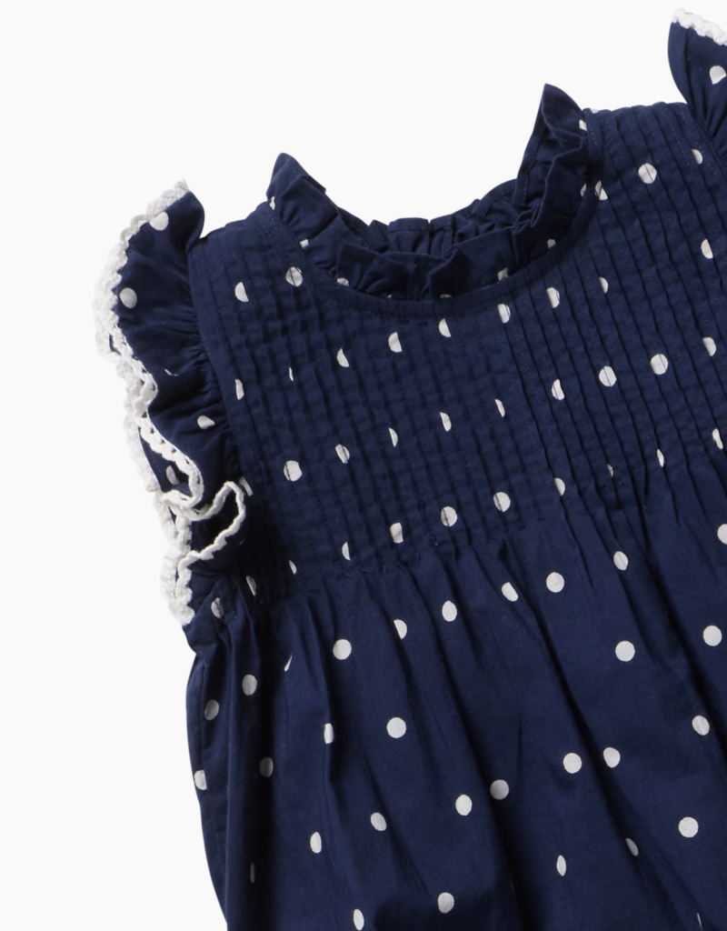 Pink Chicken BABY GIRL JAIPUR BUBBLE NAVY DOT