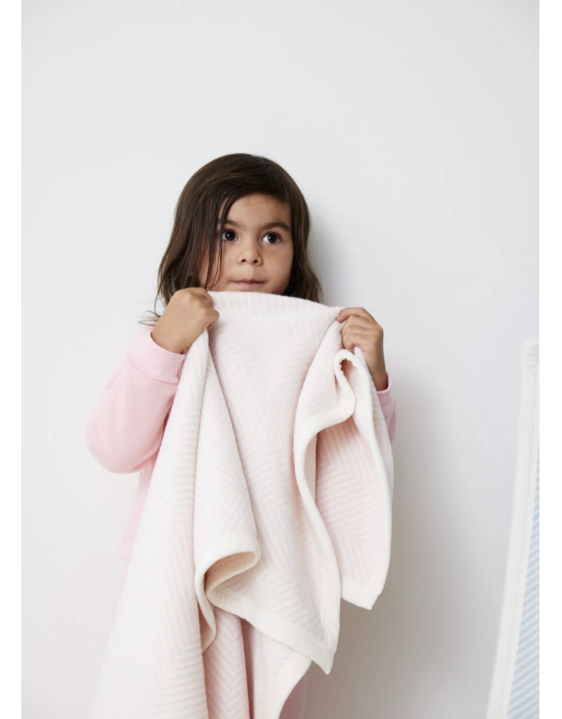 ChappyWrap Harborview Herringbone Ballet Pink Mini Blanket