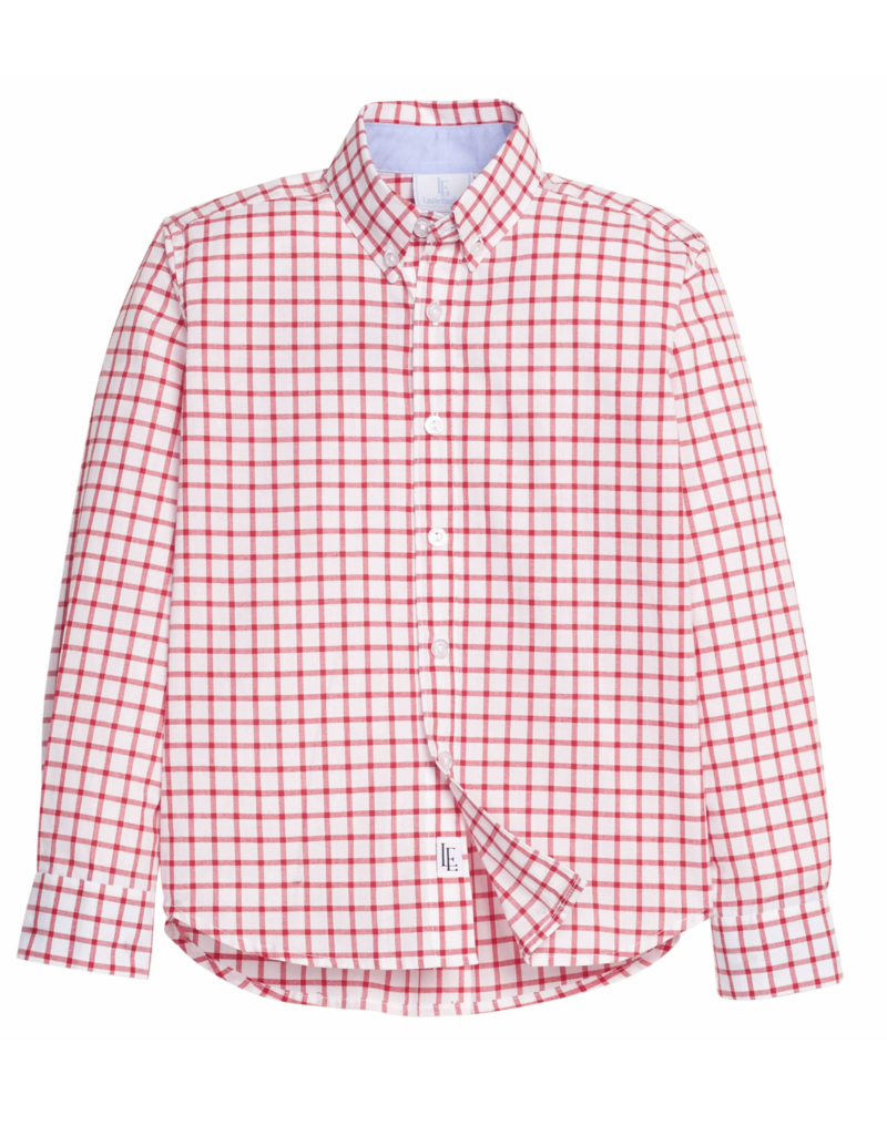 Little English Button Down Shirt Red Windowpane