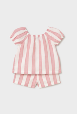 Mayoral Camellia Striped Shirt/Short Set