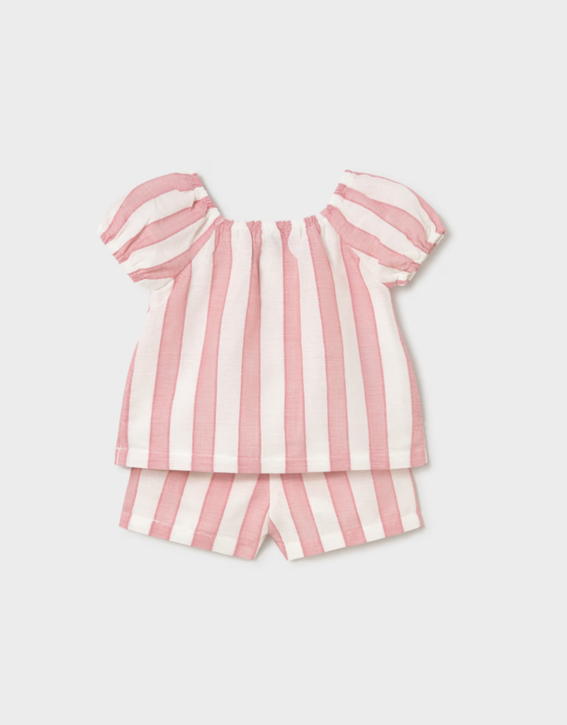 Mayoral Camellia Striped Shirt/Short Set