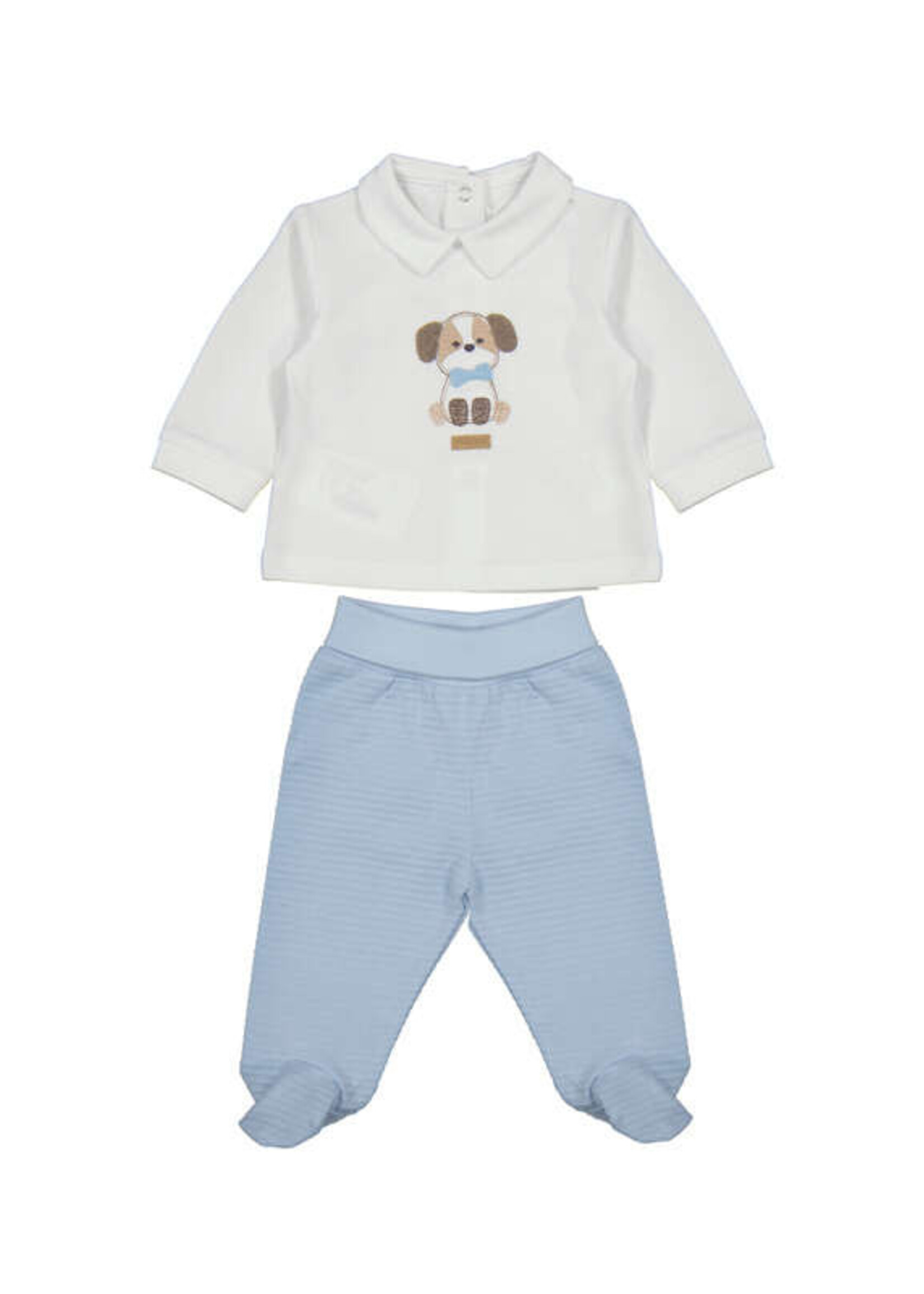 Mayoral Puppy Applique Top w/Sky Blue Footed Pants
