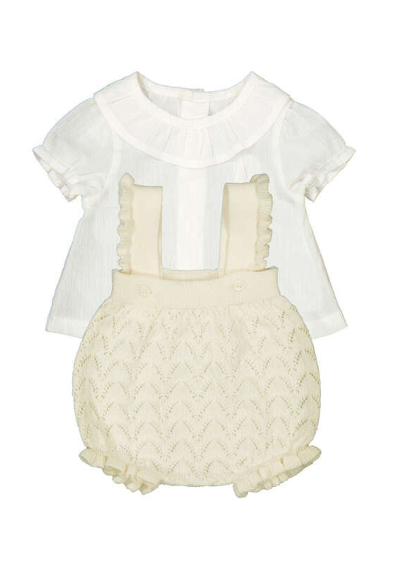 Mayoral Pale Yellow Bubble w/Collared Top